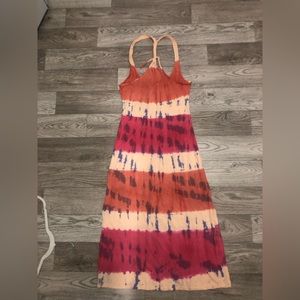Threads 4 Thought tie dye coral/peach river back dress